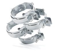 greate 4x collier de descente M10 pour tuyau de descente Ø 80 mm - collier galvanise - fixation pour descente de gouttiere sur batiment - fixation de tuyau de pluie avec filetage