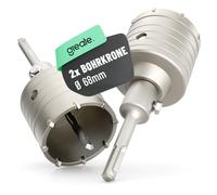 greate Couronne 68 mm SDS Plus avec foret de centrage | Lot de 2 - Scie cloche 68mm pour maçonnerie, béton, brique & pierre - Foret prises, fraise à boîtes, couronne creuse