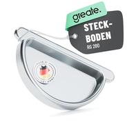 greate embout de gouttière galvanisé avec joint en caoutchouc pour gouttières 280 - Made in Germany - fond emboîtable demi-rond avec montage simple - cache gouttière - couvercle de gouttière