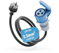 greate Fiche Schuko 16A vers Prise CEE - Adaptateur CEE 230V avec câble de 150 cm et Protection IP44 - Prise Caravane