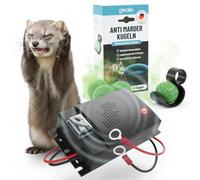 greate Kit Anti-fouines | 4 boules parfumées avec support et répulsif à ultrasons pour voiture, branchement sur batterie 12 V