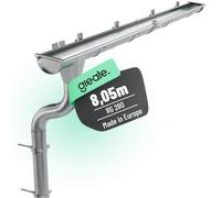 greate Kit gouttière 8,05m avec descente, galvanisé | notice montage incl. - 280 Gouttière zinc pour abri de jardin, carport etc. - facile