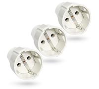 greate Prise fiche femelle en PVC solide | Lot de 3 - Fiche electrique femelle blanche, 250V, 16A, IP20 pour usage intérieur