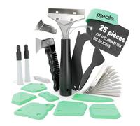 greate retire joint silicone & kit de lisseur de joints 25 pièces - coupe-joints, grattoir de joints & lisseur pour enlever & rénover joints en silicone & acrylique