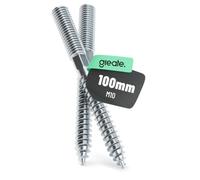 greate Vis tire-fond M10 zinguée 100 mm | Lot de 2 - pour embout Torx TX25 / clé SW8 - vis en acier zingué montage colliers descente sur façade - tige filetée