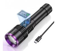 GREATRICH 20W Lampe UV 365nm Rechargeable USB C avec Écran LCD Lampe Torche UV Lumière Noire pour Détecteur d'Urine de Chat Chien Résine Minéraux