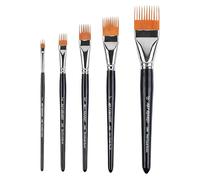 GREATRICH Kit Aquarelle Pinceau, Set de 5 Pinceaux à Peinture Professionnels pour Effets de Texture Uniques, Peinture Acrylique Blanche et Huile, Idéal pour Les Artistes et Les Débutants