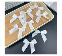 GreatRise Lot de 20 nœuds en satin autocollants pour cadeaux - Pour travaux manuels, Noël, mariages, emballage cadeau, décoration - Blanc