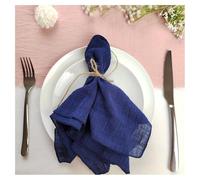 GreatRise Lot de 4 serviettes en gaze de coton - Lavables - Style vintage - Bohème - En mousseline - Réutilisables - Pour mariage, anniversaire, fête, café - Bleu marine - 32 x 32 cm