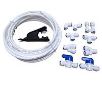 GREDIA 1/4 "pouces 5 mètres de tuyau + 1/4" pouces purificateurs d'eau à connexion rapide raccords de tube pour système RO (robinet à bille + L + Y + I + T Type) + coupe-tuyau de tuyau en PVC