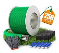 GREELIX 250m Kit de Cable Périphérique Robot Tondeuse avec 150 Piquets, 20 Connecteurs de Câble et Gants, Fil Tondeuse Robot Compatible avec Gardena, Bosch, Husqvarna, Worx, Honda, etc