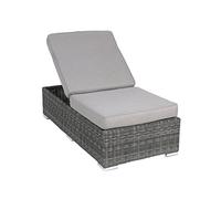 greemotion Bain de soleil en résine tressée Bari - lit de jardin modulable - méridienne design gris anthracite - Canapé de jardin sans accoudoirs - bain de soleil réglable et moderne