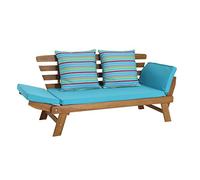 greemotion Banc en bois extérieur Borkum - Canapé modulable en bain de soleil - Banc extérieur en bois d’acacia - Chaise longue de jardin - Bain de soleil moderne - Banquette de jardin