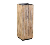 greemotion Jardinière Carrée en Bois Recyclé, Pot de Plantes Haut en Bois FSC 100%, Avec Insert en Plastique Noir, Jardinière Haute Décorative, env. 43,5 x 115 x 43,5 cm, Couleur de Bois Naturel