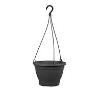 greemotion Panier à Fleurs Suspendu Lea, Pot de Fleurs à Suspendre en Plastique, Ø env. 25 cm, Hauteur env. 16,7 cm, Capacité env. 5,1 L, Anthracite
