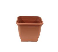 greemotion Pot de fleurs carré en plastique 28 x 28 cm, contenance 9L - Pot pour plantes extérieures et intérieures - Pot de jardin couleur terre cuite résistant au gel et aux UV