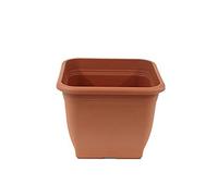greemotion Pot de fleurs carré en plastique 33x33 14,5L - Pot pour plantes extérieures et intérieures - Pot de jardin couleur terre cuite résistant au gel et aux UV