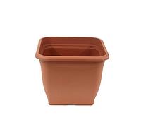 greemotion Pot de fleurs carré en plastique 40 x 40 cm, contenance 25L couleur terre cuite - Pot pour plantes extérieures et intérieures résistant au gel et UV