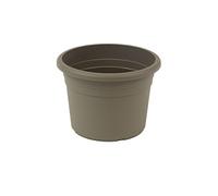 greemotion Pot de fleurs rond en plastique Ø 40cm 18L - Pot pour plantes extérieures et intérieures - Pot de jardin couleur taupe