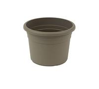 greemotion Pot de fleurs rond en plastique Ø 60cm 61L - Pot pour plantes extérieures et intérieures - Pot de jardin couleur taupe