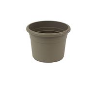 greemotion Pot de fleurs rond en plastique - Pot pour plantes extérieures et intérieures - Pot de jardin couleur taupe Ø 30cm 8L