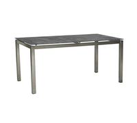 greemotion Table Boston, Acier Inoxydable, Plateau en vitrocéramique, env. 160 x 74 x 90 cm