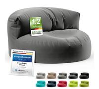 Green Bean© Canapé-Sac avec matériau de Remplissage | Lounge en Design de Pouf 90 x 50 cm avec Dossier Ergonomique & Housse Lavable | Convient pour l'intérieur et l'extérieur en Anthracite