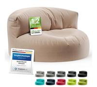 Green Bean© Canapé-Sac avec matériau de Remplissage | Lounge en Design de Pouf 90 x 50 cm avec Dossier Ergonomique & Housse Lavable | Convient pour l'intérieur et l'extérieur en Kaki