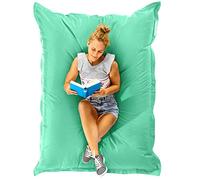 Green Bean© Indoor Pouf XXL 140x180cm 380L Enfants&Adultes Bean Bag Remplissage de Perles EPS Pouf Géant Grand Lavable Résistant aux Intempéries Lounge Chair Coussin Siège Repos Sol Paste Menthe