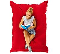 Green Bean© Pouf 120x160cm 270L Enfants&Adultes Bean Bag Remplissage de Perles EPS Pouf Géant Grand Extérieur Outdoor Coussin Repos Siège Sol Lavable Résistant aux Intempéries Lounge Chair Rouge