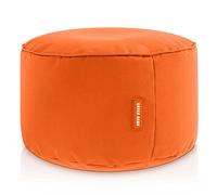 Green Bean© Pouf 25x45cm avec Remplissage de Perles EPS - Pouf Tabouret de Pied- Coussin de Sol pour Enfants et Adultes - Repose-Pieds Pouf Orange