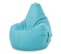 Green Bean© Pouf avec Dossier 80x70x90cm - Gaming Chair avec Remplissage 230L Doux Moelleux Lavable - Bean Bag Coussin de Sol Lounge Chair TABOURETS Fauteuil Relax Gamer Siège de Gaming Turquoise