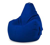 Green Bean© Pouf avec Dossier 80x70x90cm - Gaming Chair avec Remplissage 230L Doux Moelleux Lavable - Bean Bag Coussin de Sol Lounge Chair TABOURETS Fauteuil Relax Gamer Siège de Gaming Bleu