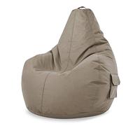 Green Bean© Pouf avec Dossier 80x70x90cm - Gaming Chair avec Remplissage 230L Doux Moelleux Lavable - Bean Bag Coussin de Sol Lounge Chair TABOURETS Fauteuil Relax Gamer Siège de Gaming Kaki