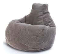 Green Bean© Pouf avec Dossier 80x80x90cm - Gaming Chair avec Remplissage 230L Tissu Velours côtelé - Bean Bag Coussin de Sol Lounge Pouf Fauteuil Relax Gamer Chaise Gris Clair