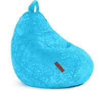 Green Bean© Pouf en Peluche 60x45x45cm - Intérieur avec Remplissage 120L EPS Perles Doux et Lavable - Bean Bag Coussin de Sol Lounge Chair - Bleu Clair