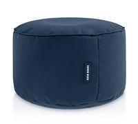Green Bean© Pouf-Tabouret 25x45cm avec Remplissage de Perles EPS - Coussin pour Pieds Pouf Chaise - Coussin Sol pour Enfants & Adultes - Repose-Pieds Coussin Siège Bleu foncé