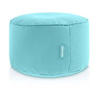 Green Bean© Pouf-Tabouret 25x45cm avec Remplissage de Perles EPS - Coussin pour Pieds Pouf Chaise - Coussin Sol pour Enfants & Adultes - Repose-Pieds Coussin Siège Aquamarin