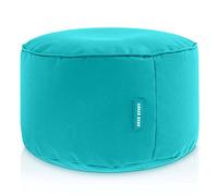 Green Bean© Pouf-Tabouret 25x45cm avec Remplissage de Perles EPS - Coussin pour Pieds Pouf Chaise - Coussin Sol pour Enfants & Adultes - Repose-Pieds Coussin Siège Turquoise