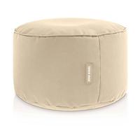 Green Bean© Pouf-Tabouret 25x45cm avec Remplissage de Perles EPS - Coussin pour Pieds Pouf Chaise - Coussin Sol pour Enfants & Adultes - Repose-Pieds Coussin Siège Beige