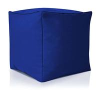 Green Bean© Pouf-Tabouret 40x40x40cm avec Remplissage de Perles EPS - Coussin pour Pieds Pouf Chaise - Coussin Sol pour Enfants & Adultes - Repose-Pieds Coussin Siège Tabouret Bleu
