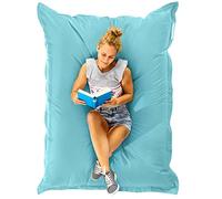 Green Bean© Pouf XXL 140x180cm 380L Enfants&Adultes Bean Bag Remplissage de Perles EPS Pouf Géant Grand Extérieur Outdoor Coussin Repos Siège Sol Lavable Résistant aux Intempéries Lounge Aquamarin