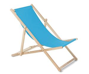 Green Blue Fauteuil de Plage Pliant en hetre Classique Lit de Plage (Bleu Clair)