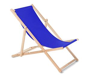 Green Blue Fauteuil de Plage Pliant en hetre Classique Lit de Plage (Bleu foncé)