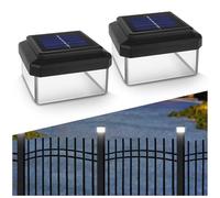 Green Blue GB127 Lot de 2 lampes solaires LED avec capteur crépusculaire Blanc neutre Batterie 4000 K 80 x 80 mm
