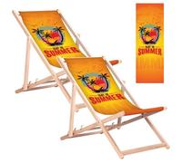 Green Blue GB183 Chaises Longues en hêtre | Chaises Longues Pliantes pour Le Jardin et la Plage | Dossier réglable sur 3 Positions | Capacité de Charge : 110 kg (Enjoy The Summer)