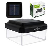 Green Blue Lampe Solaire LED pour Poteau 100x100 mm, Noir, Plastique, Blanc Chaud 3200K, 8 Lumens, Capteur Crépusculaire, GB128 WW