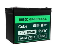 Green Cell AGM 12V 80Ah VRLA Batterie au Plomb pour Bateaux et Yachts | pour UPS, Systèmes Photovoltaïques, Panneaux Solaires, Alarmes et Sécurité Incendie, Télécommunications et Camping-cars