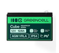 Green Cell AGM VRLA Batterie au Plomb, 12 V, 12 Ah, avec Batterie Non tissée, IP54, résistante aux Cycles, sans Entretien, Caravane, photovoltaïque, Fauteuil Roulant, Caravane (12 V, 12 Ah)