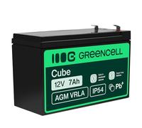 Green Cell Batterie AGM VRLA 12V 7Ah - Batterie Plomb-Acide de Remplacement pour systèmes UPS, Alimentation de Secours et Applications à Cycles fréquents (Batterie Gel)